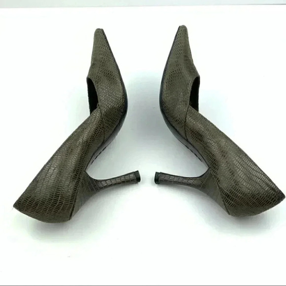 Bcbgeneration heels sz 6.5 36.5 Katchens green leather python print stilettos - Picture 5 of 12